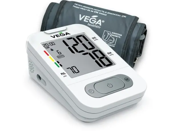 Тонометр автоматический VEGA VA-350 для измерения артериального давления на плече, большая манжета 
