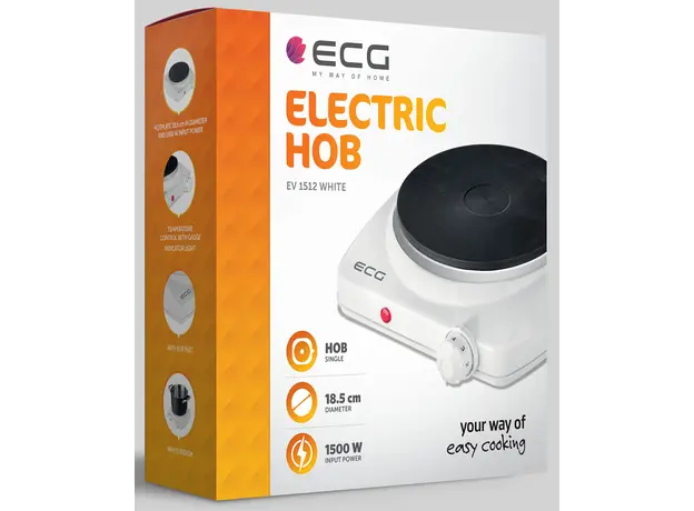 Настольная плита электрическая ECG EV 1512 White - изображение 7