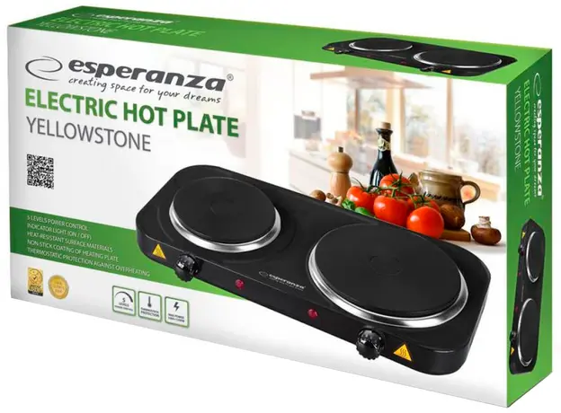 Настольная плита электрическая ESPERANZA EKH007K двухконфорочная - изображение 2