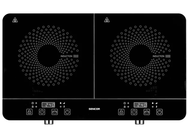 Настольная плита электрическая Sencor SCP 4201GY двухконфорочная 