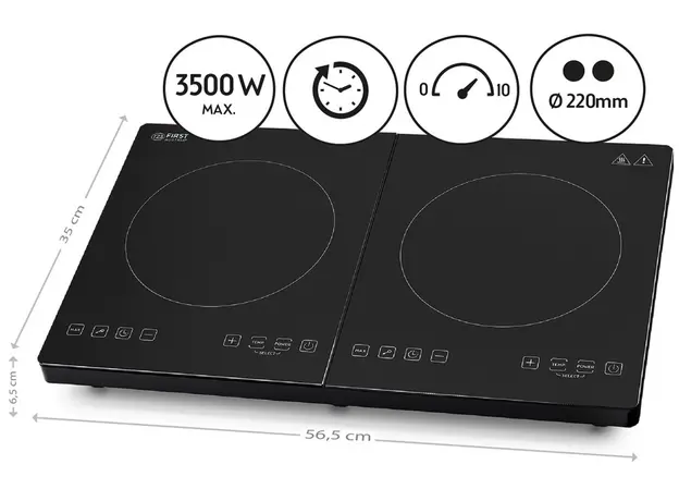 Настольная плита электрическая First Austria FA-5095-4 Black двухконфорочная - изображение 10
