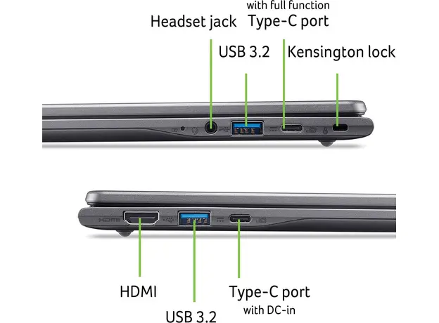 Ноутбук Acer Chromebook Plus 514 CB514-6H [CB514-6H-34FA] (NX.JFHEU.001) Steel Gray - изображение 10