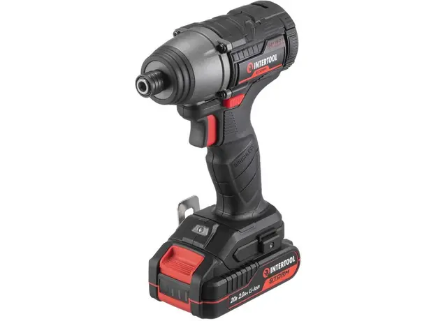 Шуруповерт ударный аккумуляторный Intertool с бесщеточным двигателем 20 В (WT-0362) 
