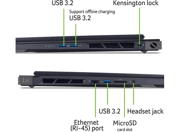 Игровой ноутбук Acer PRedator Helios 18 AI PH18-73 [PH18-73-95RH] (NH.QVWEU.002) Abyssal Black - изображение 5