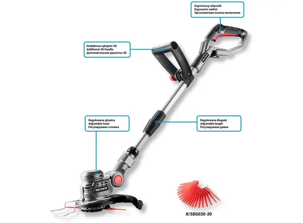 Триммер аккумуляторный Graphite Energy+ 18V (без АКБ и ЗУ) (58G030) - изображение 3