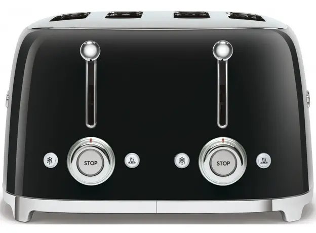 Тостер Smeg 50' Style Black TSF03BLEU (8017709263362), Страна регистрации бренда: Италия, Страна производитель: Китай, Доминирующий цвет: Черный - изображение 2