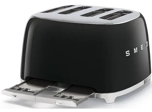 Тостер Smeg 50' Style Black TSF03BLEU (8017709263362), Страна регистрации бренда: Италия, Страна производитель: Китай, Доминирующий цвет: Черный - изображение 3