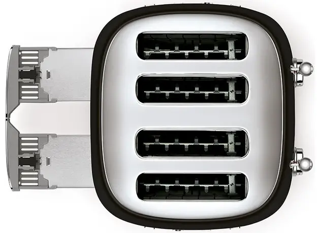 Тостер Smeg 50' Style Black TSF03BLEU (8017709263362), Страна регистрации бренда: Италия, Страна производитель: Китай, Доминирующий цвет: Черный - изображение 4