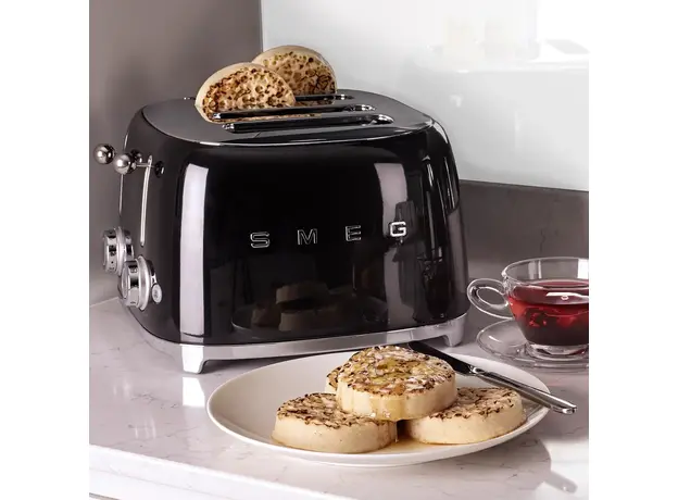 Тостер Smeg 50' Style Black TSF03BLEU (8017709263362), Страна регистрации бренда: Италия, Страна производитель: Китай, Доминирующий цвет: Черный - изображение 7