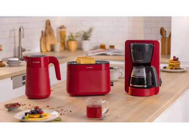 Тостер Bosch TAT2M124, Страна регистрации бренда: Германия, Страна производитель: Китай, Доминирующий цвет: Красный - изображение 2