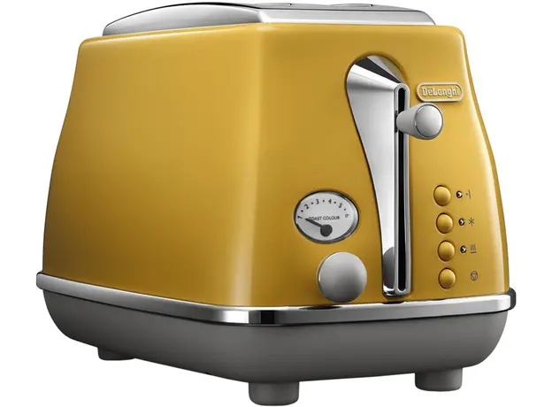 Тостер DELONGHI Icona Capitals CTOC2103.Y, Страна регистрации бренда: Италия, Страна производитель: Китай, Доминирующий цвет: Желтый 