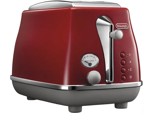 Тостер DELONGHI Icon Capitals CTOC2103R, Страна регистрации бренда: Великобритания, Страна производитель: Китай, Доминирующий цвет: Красный 