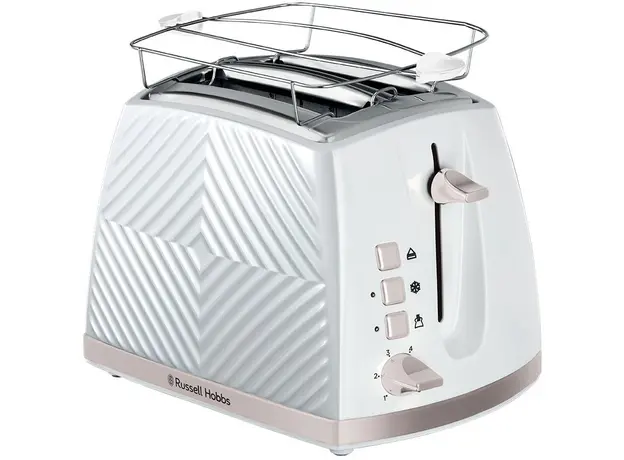 Тостер RUSSELL HOBBS Groove 2S White 26391-56, Страна регистрации бренда: Великобритания, Страна производитель: Китай, Доминирующий цвет: Белый 