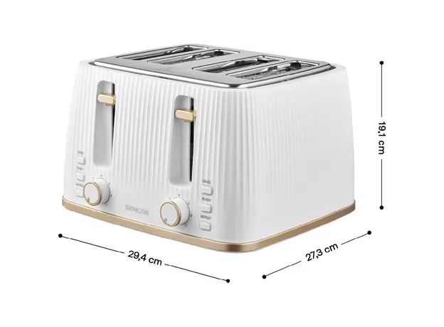 Тостер Sencor STS7540WH, Страна регистрации бренда: Чехия, Страна производитель: Китай, Доминирующий цвет: Белый - изображение 4