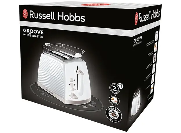 Тостер RUSSELL HOBBS Groove 2S White 26391-56, Страна регистрации бренда: Великобритания, Страна производитель: Китай, Доминирующий цвет: Белый - изображение 8