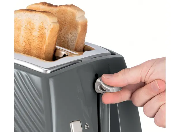 Тостер RUSSELL HOBBS Groove 2S 26392-56, Страна регистрации бренда: Великобритания, Страна производитель: Китай, Доминирующий цвет: Серый - изображение 2