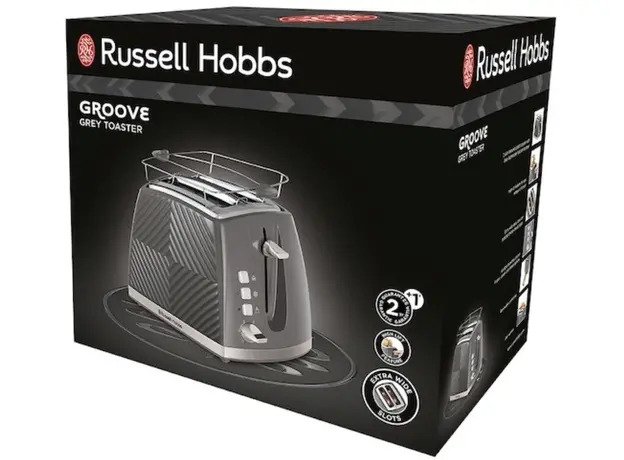 Тостер RUSSELL HOBBS Groove 2S 26392-56, Страна регистрации бренда: Великобритания, Страна производитель: Китай, Доминирующий цвет: Серый - изображение 8