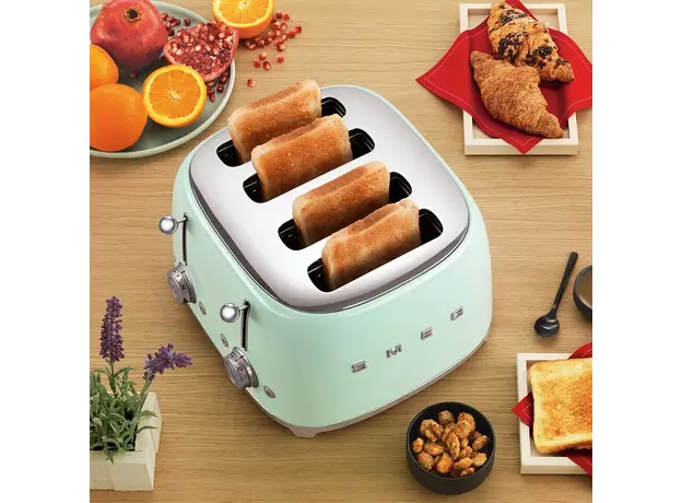 Тостер Smeg 50' Style Pastel Green TSF03PGEU (8017709263386), Страна регистрации бренда: Италия, Страна производитель: Китай, Доминирующий цвет: Зеленый - изображение 14