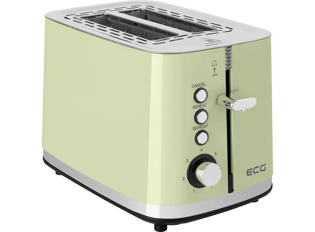 Тостер ECG Vintage ST2766 Olive, Страна регистрации бренда: Чехия, Страна производитель: Китай, Доминирующий цвет: Оливковый - изображение 2