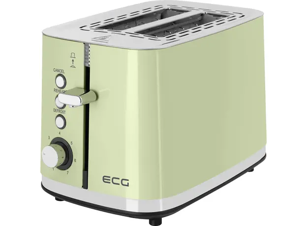 Тостер ECG Vintage ST2766 Olive, Страна регистрации бренда: Чехия, Страна производитель: Китай, Доминирующий цвет: Оливковый 
