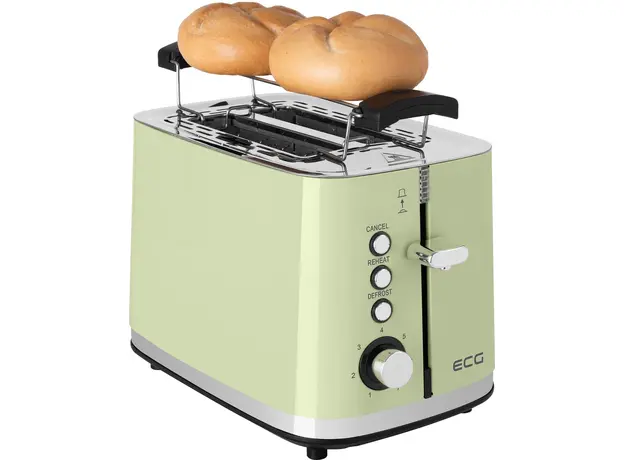 Тостер ECG Vintage ST2766 Olive, Страна регистрации бренда: Чехия, Страна производитель: Китай, Доминирующий цвет: Оливковый - изображение 7