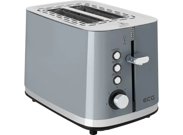 Тостер ECG Vintage ST2766 Scuro, Страна регистрации бренда: Чехия, Страна производитель: Китай, Доминирующий цвет: Серый - изображение 2