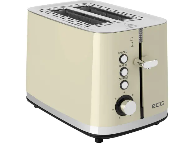 Тостер ECG Vintage ST2766 Vanilla, Страна регистрации бренда: Чехия, Страна производитель: Китай, Доминирующий цвет: Бежевый 