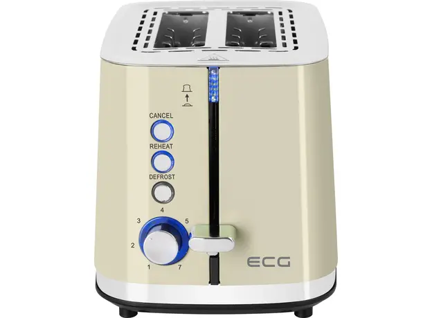 Тостер ECG Vintage ST2766 Vanilla, Страна регистрации бренда: Чехия, Страна производитель: Китай, Доминирующий цвет: Бежевый - изображение 3