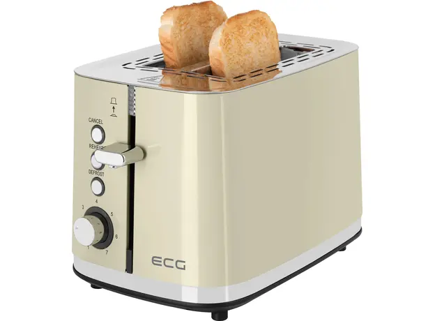 Тостер ECG Vintage ST2766 Vanilla, Страна регистрации бренда: Чехия, Страна производитель: Китай, Доминирующий цвет: Бежевый - изображение 6