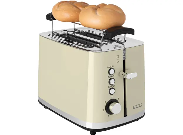 Тостер ECG Vintage ST2766 Vanilla, Страна регистрации бренда: Чехия, Страна производитель: Китай, Доминирующий цвет: Бежевый - изображение 7
