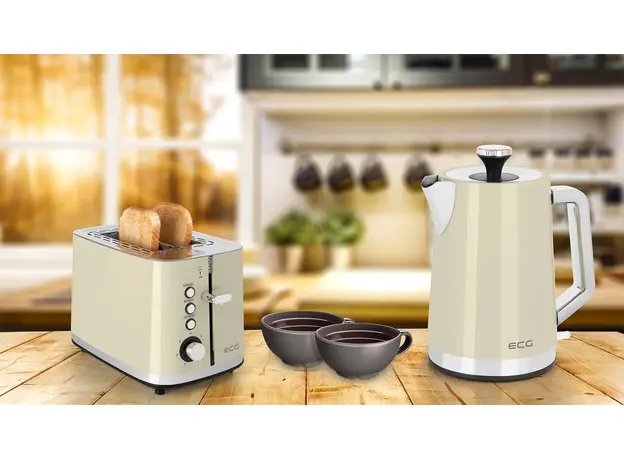 Тостер ECG Vintage ST2766 Vanilla, Страна регистрации бренда: Чехия, Страна производитель: Китай, Доминирующий цвет: Бежевый - изображение 11