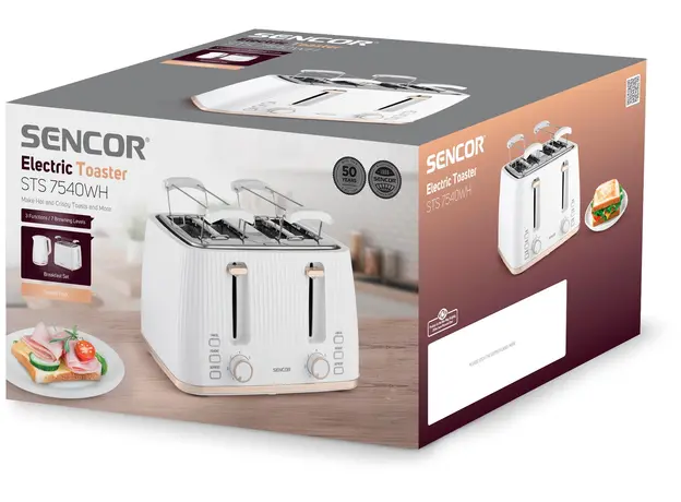 Тостер Sencor STS7540WH, Страна регистрации бренда: Чехия, Страна производитель: Китай, Доминирующий цвет: Белый - изображение 8