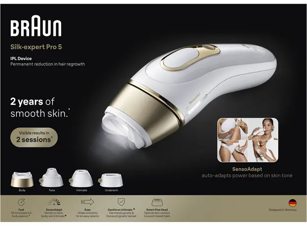 Фотоэпилятор Braun Silk Expert Pro 5 PL5412 + Триммер для лица + Бритва Gillette Venus Extra Smooth + Косметичка (8700216938006) - изображение 8