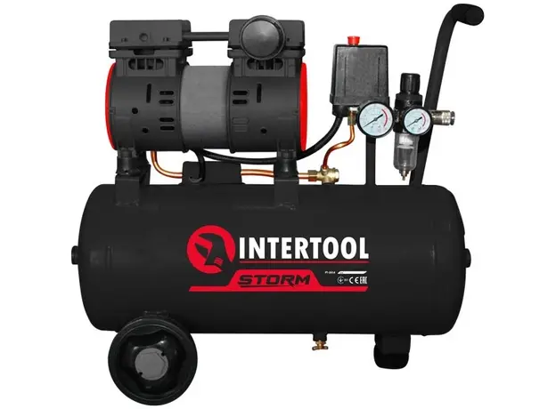 Компрессор Intertool Storm PT-0026 24 л сеть (230 В) осушитель 