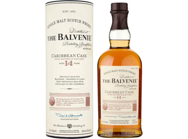 Виски Balvenie Caribbean Cask 14 лет выдержки односолодовый 0.7 л 43% (5010327524566) 