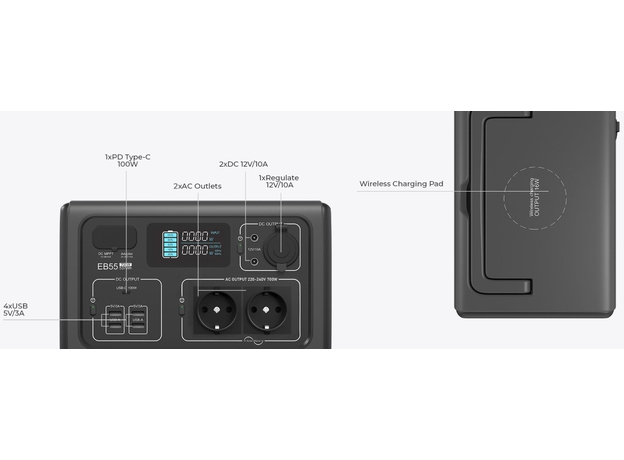 BLUETTI PowerOak portable power station EB55 537Wh 700W 150000mah PB930340 - изображение 17 BLUETTI PowerOak portable power station EB55 537Wh 700W 150000mah PB930340 - изображение 17